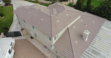 4k UAV Drone Crane Flight Surveys Residential House Roof Tile Inspection video