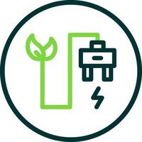 Eco Power Socket Flat Icon vector