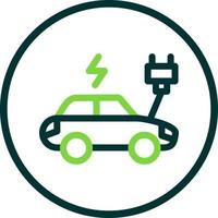 icono plano de coche eléctrico vector