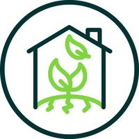 Green House Flat Icon vector