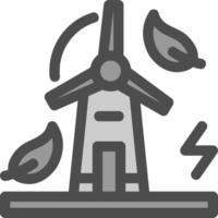 icono plano de molino de viento vector