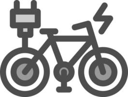 icono plano de bicicleta eléctrica vector
