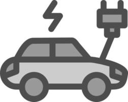 icono plano de coche eléctrico vector