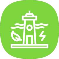 Tidal Power Flat Icon vector