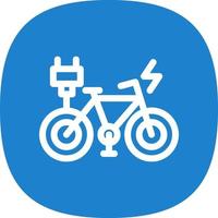 icono plano de bicicleta eléctrica vector