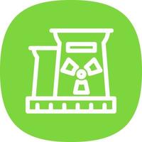 Nuclear Plant Flat Icon vector