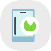 icono plano de teléfono inteligente ecológico vector