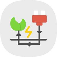 Energy Saving Flat Icon vector