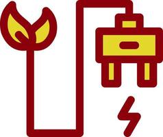 Eco Power Socket Flat Icon vector