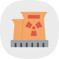 Nuclear Plant Flat Icon vector