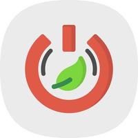 Eco Power Button Flat Icon vector