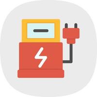 icono plano de la estación de coche eléctrico vector