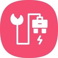 Eco Power Socket Flat Icon vector