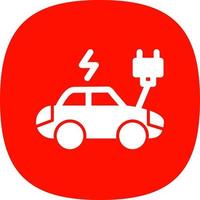 icono plano de coche eléctrico vector