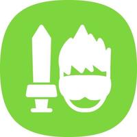 Game Character Line Vector Icon Design