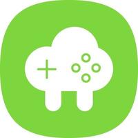Cloud Game Line Vector Icon Design