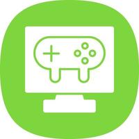 Gaming Pc Line Vector Icon Design