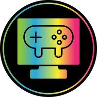 Gaming Pc Line Vector Icon Design