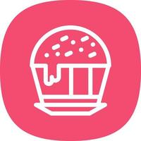 Chocolate Cupcake Vector Icon Design