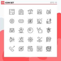 Universal Icon Symbols Group of 25 Modern Lines of interface weight home sclaes health Editable Vector Design Elements