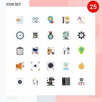 Set of 25 Modern UI Icons Symbols Signs for protection tools location settings options Editable Vector Design Elements