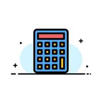 calculadora calcular educación negocio línea plana icono lleno vector banner plantilla