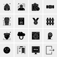 16 iconos de negocios universales vector ilustración de icono creativo para usar en proyectos relacionados con la web y dispositivos móviles