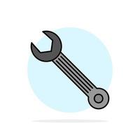 Wrench Adjustable Building Construction Repair Abstract Circle Background Flat color Icon vector