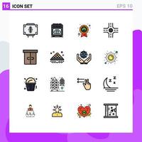 Universal Icon Symbols Group of 16 Modern Flat Color Filled Lines of furniture decor cooking crossroad saint Editable Creative Vector Design Elements