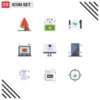 9 Universal Flat Colors Set for Web and Mobile Applications online delivery dnner computer laptop Editable Vector Design Elements