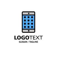 Application Mobile Mobile Application Password Business Logo Template Flat Color vector