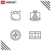 Universal Icon Symbols Group of 4 Modern Filledline Flat Colors of food location digital marketing sport Editable Vector Design Elements