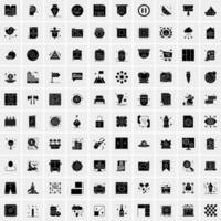 Set of 100 Business Solid Glyph icons vector