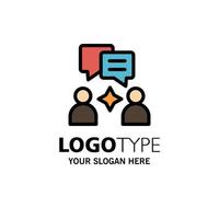 Man Group Chatting Business Logo Template Flat Color vector