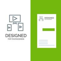 Computer Video Design Grey Logo Design and Business Card Template vector