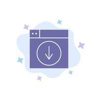 descarga de diseño web icono azul de la aplicación en el fondo abstracto de la nube vector