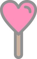 Heart Lollipop Vector Icon Design