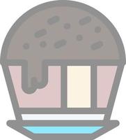 Chocolate Cupcake Vector Icon Design