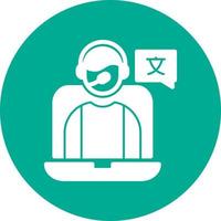 Online Language Teacher Vector Icon Design