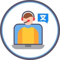 Online Language Teacher Vector Icon Design