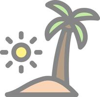 icono de glifo de paisaje de playa vector