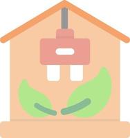 icono plano de casa solar ecológica vector