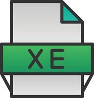 icono de formato de archivo xe vector