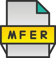 icono de formato de archivo mfer vector