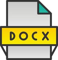 icono de formato de archivo docx vector