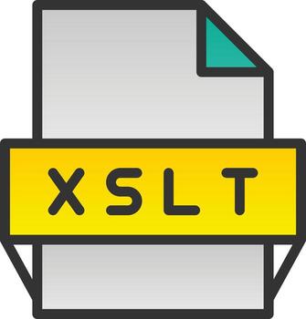 icono de formato de archivo xslt vector