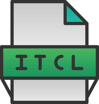 icono de formato de archivo itcl vector
