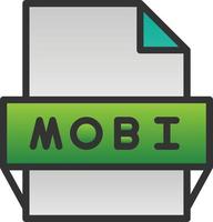 icono de formato de archivo mobi vector