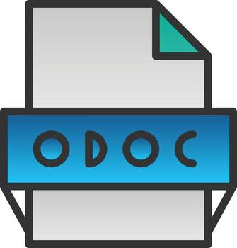 icono de formato de archivo odoc vector