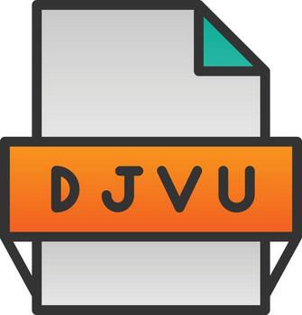 Djvu File Format Icon vector